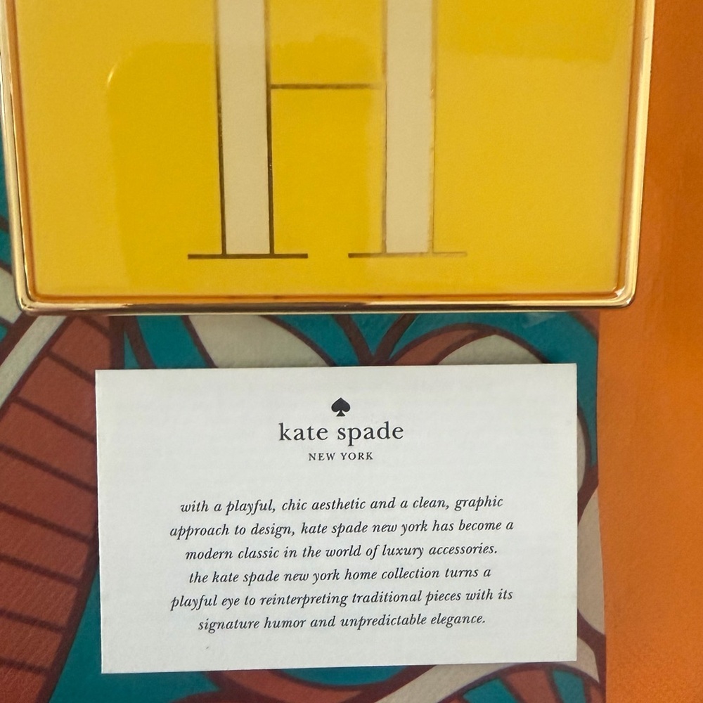 Kate Spade Yellow Monogram Card Case - Picture 2 of 4